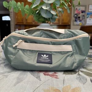 Adidas Sage Green and Cream Belt/Waist Bag